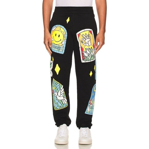Market Smiley Cathedral Glass Sweatpants in Black Medium New mens Church Joggers - Picture 2 of 16